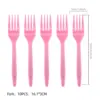 Pink -10pcs plastic fork