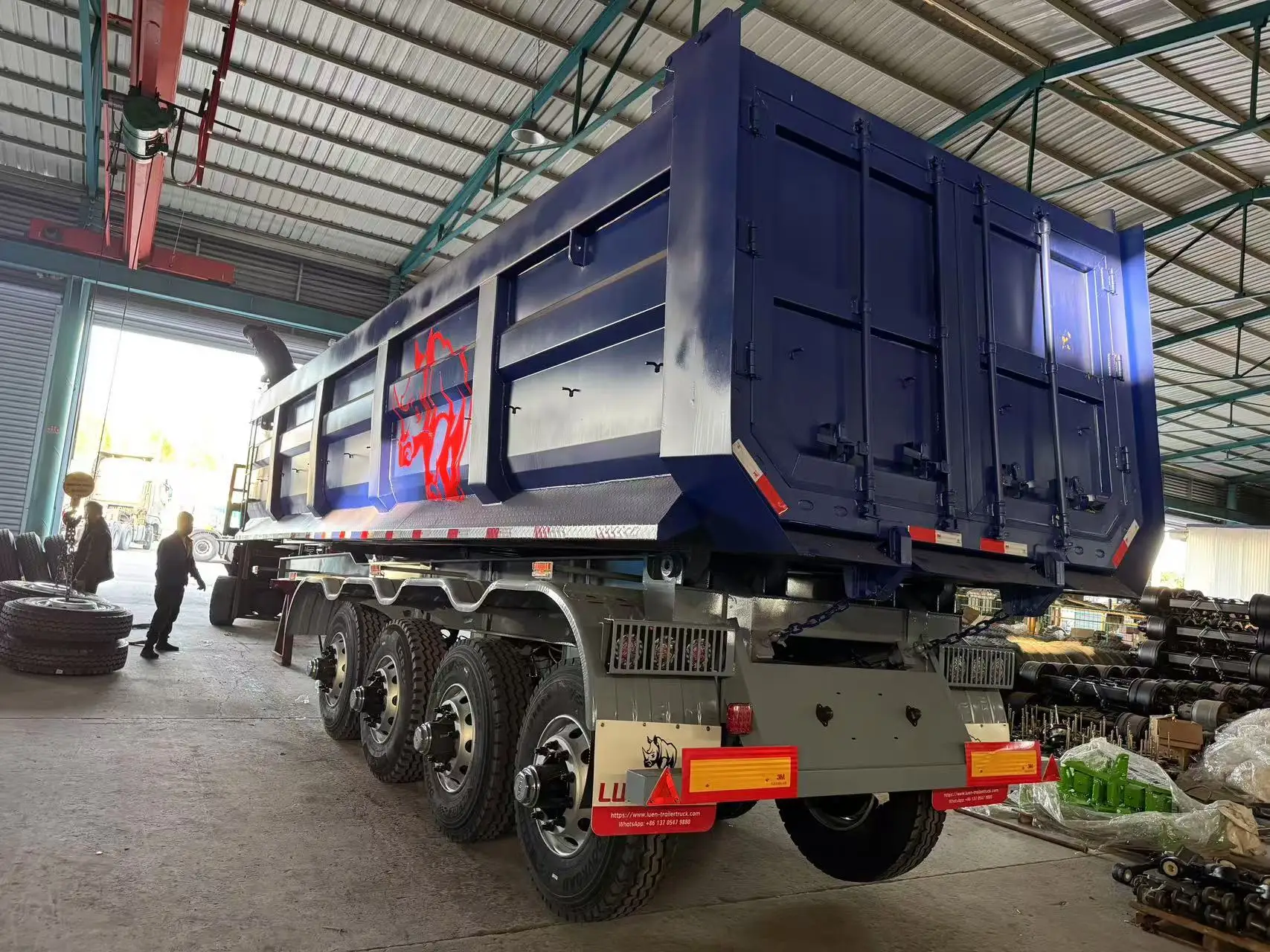 High CIMC Quality Aluminum Trailers 3 Axle 4 Axle 40 Cubic Tractor Dumper Side Tipper 28 Cbm Dump Truck Semi -Trailer for Sale