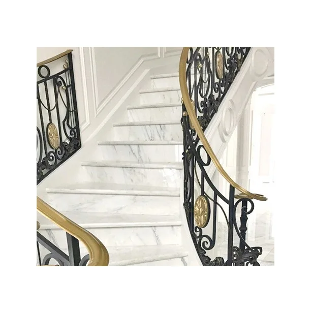 Slevia Beige Marble Interior Home Hotel Stair Case Straigt Nosing Treads And Risers
