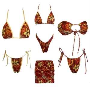 Sports Style Clashing Swimwear Manufacturer Women's Eco Friendly Bikini Custom Logo Bikini Shorts 3 Piece Set