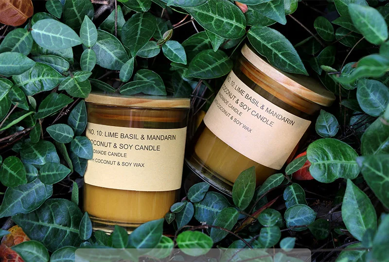 Luxury Amber Glass Jar Scented Candle Eco-friendly Soy Wax Oil ...