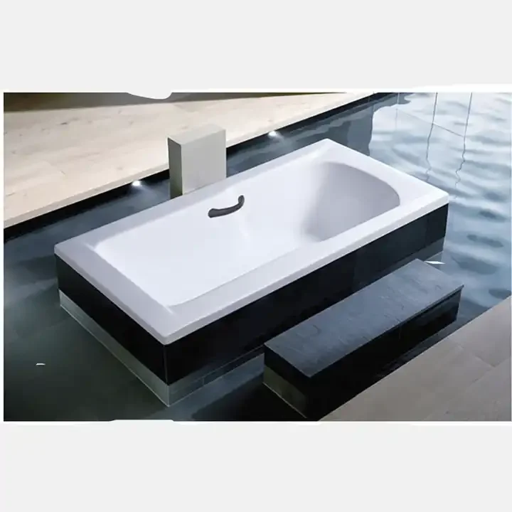 American 5 Years Warranty Art Overflow Luxury Bath Tub Hotel Acrylic Soaking Embedded Bathtub with Handle