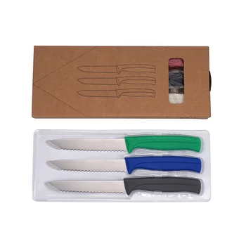 5-Inch Stainless Steel Steak Knife Set 3pcs Food Safe Utility Knives Metal Material