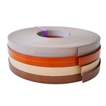 New Design Self-Adhesive Wood Grain Edge Band Tape Solid Color PVC Edge Banding Customize Edge Band for Furniture Accessories