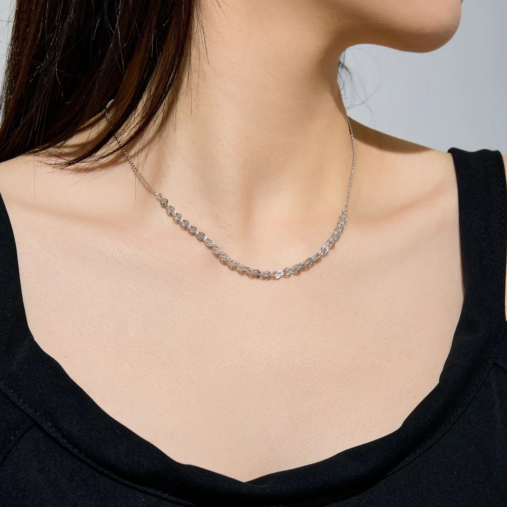 KAKODIY Exquisite Design 925 Sterling Silver Rhodium Plated Bead Chain Multi-Layered Chain Pendant Necklace Women's Fine Jewelry detail 2