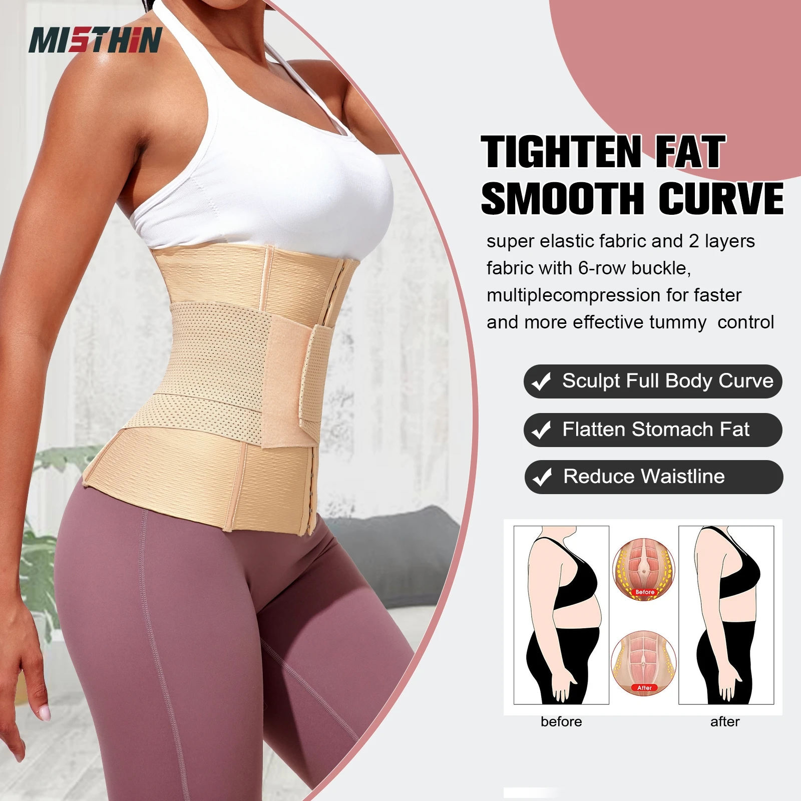 Top Selling Columbian Fajas Shapewear Corset Trimmer  Bodysuit Tummy Control Belt Waist Trainer Shaper for Women