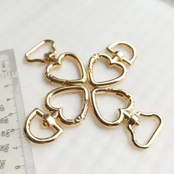 Heart Swivel Spring Clasps Carabiner Buckle Metal Spring Key Chain Hook for DIY Bags Accessories