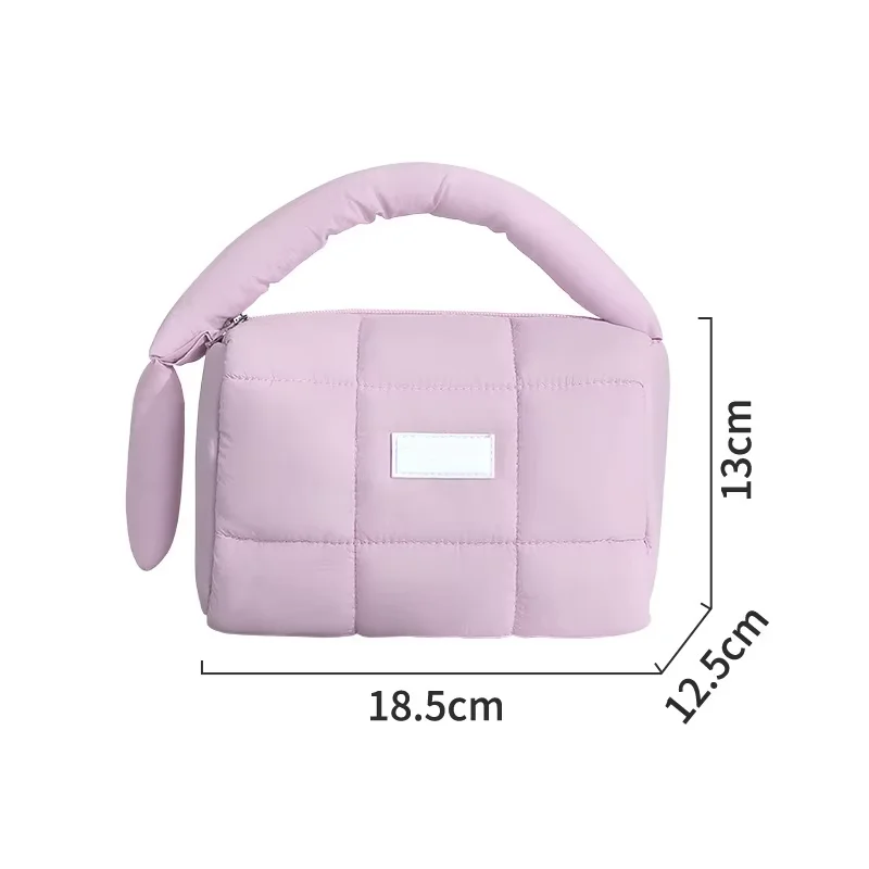 Factory Custom Organizer Nylon Pouch Waterproof Cosmetic Organizer Travel Soft Quilted Cotton Cosmetic Makeup Bag