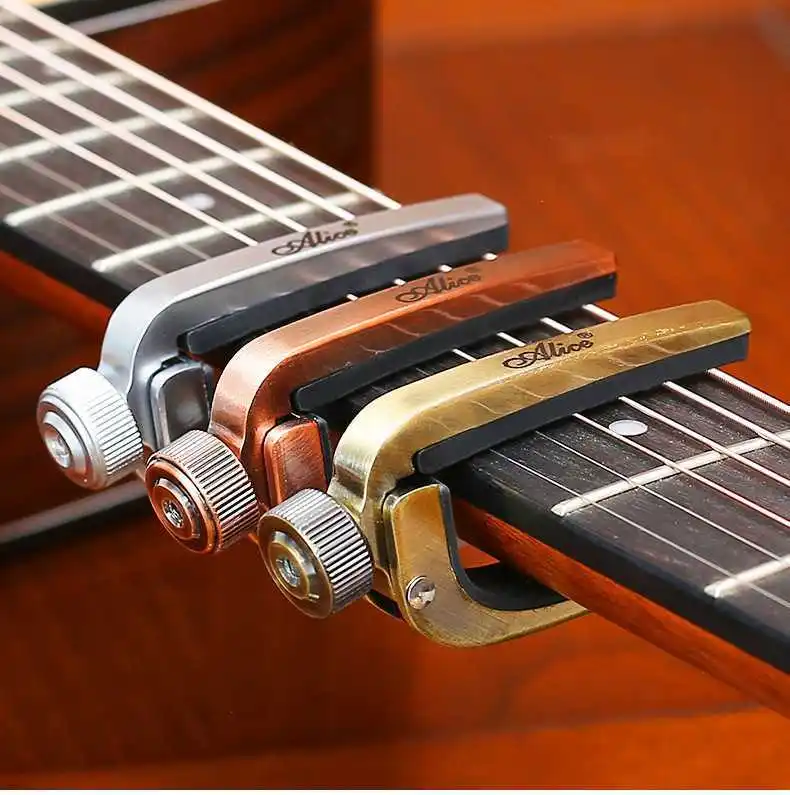 Acoustic Guitar Capo Quick Change Tune Trigger Clamp Trigger Bass Violino Ukulele Capo Mandolin Tune Adjuster a una mano 