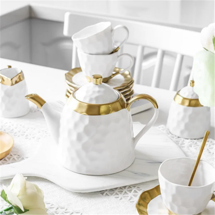 Modern European Royal Luxury Porcelain Afternoon Tea Set With Tea Pot
