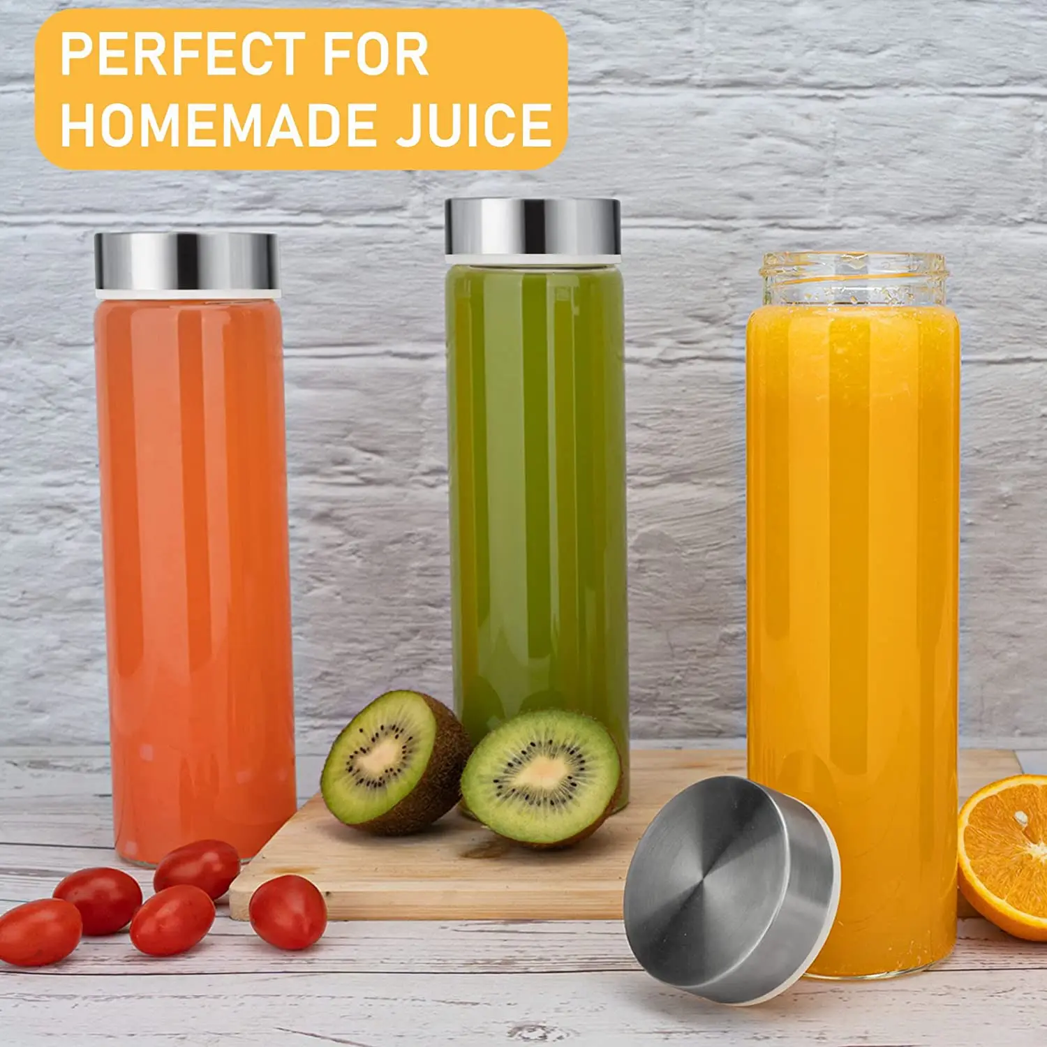 20oz Borosilicate Glass Juicing Bottles Reusable Drinking Bottles With