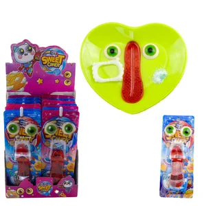 Halloween Eyeball Gummy Candy Big Tongue Shaped Soft Candy and Devil's Tooth Toy with Popping Candy