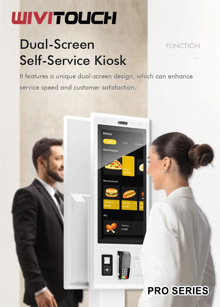 Android Self Service Touch Screen Ticketing Parking Machine McDonald Kiosk Self Ordering Kiosk Food Order Payment Kiosks