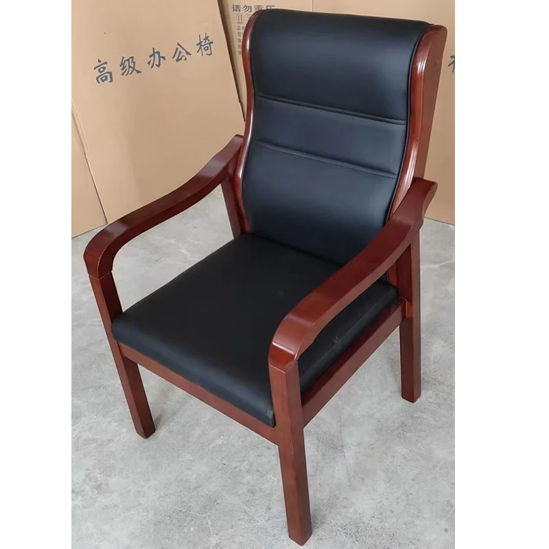 Executive Leather Modern Comfortable Wooden Office Seat Computer Manager Leather Chairs Luxury Sillas De Oficina Customization image 4