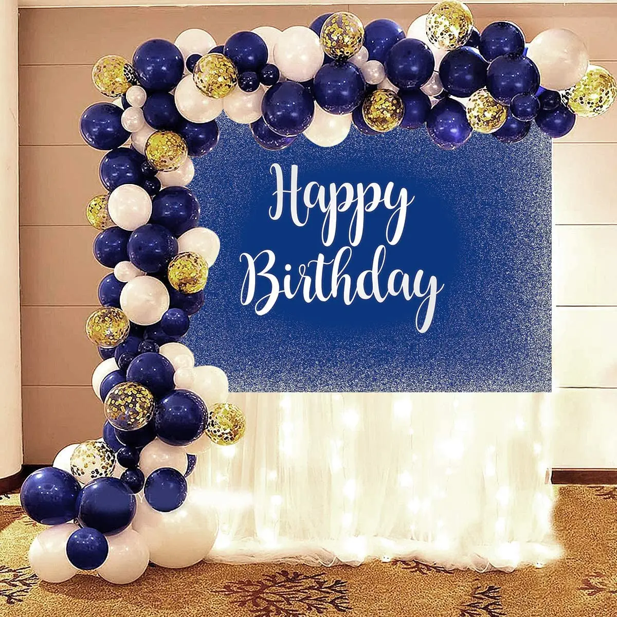 Royal Blue Happy Birthday Backdrop - Perfect for Adult Parties, image size:1200x1200