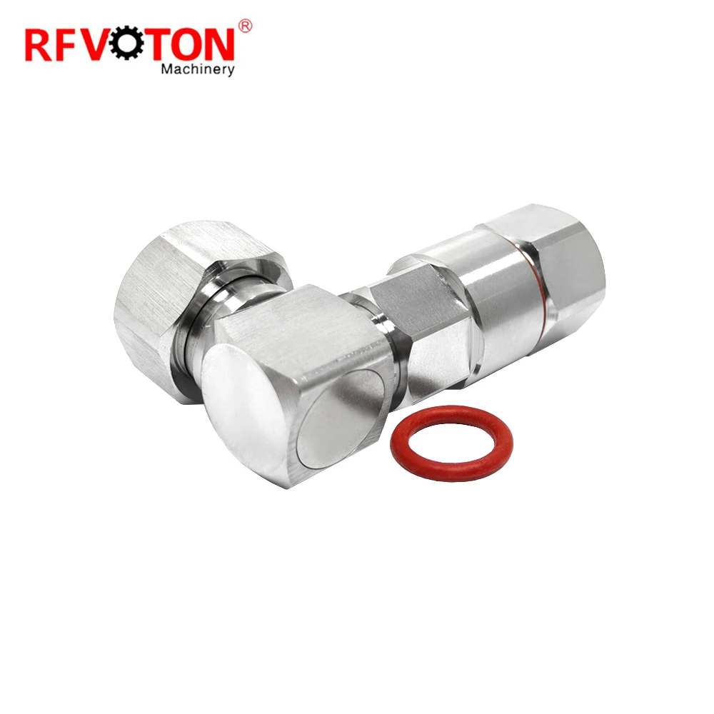 RFVOTON 50 Ohm RF Connector 4.3-10 L20 Male Right Angle 90 Degree Clamp Mounting for 1/2