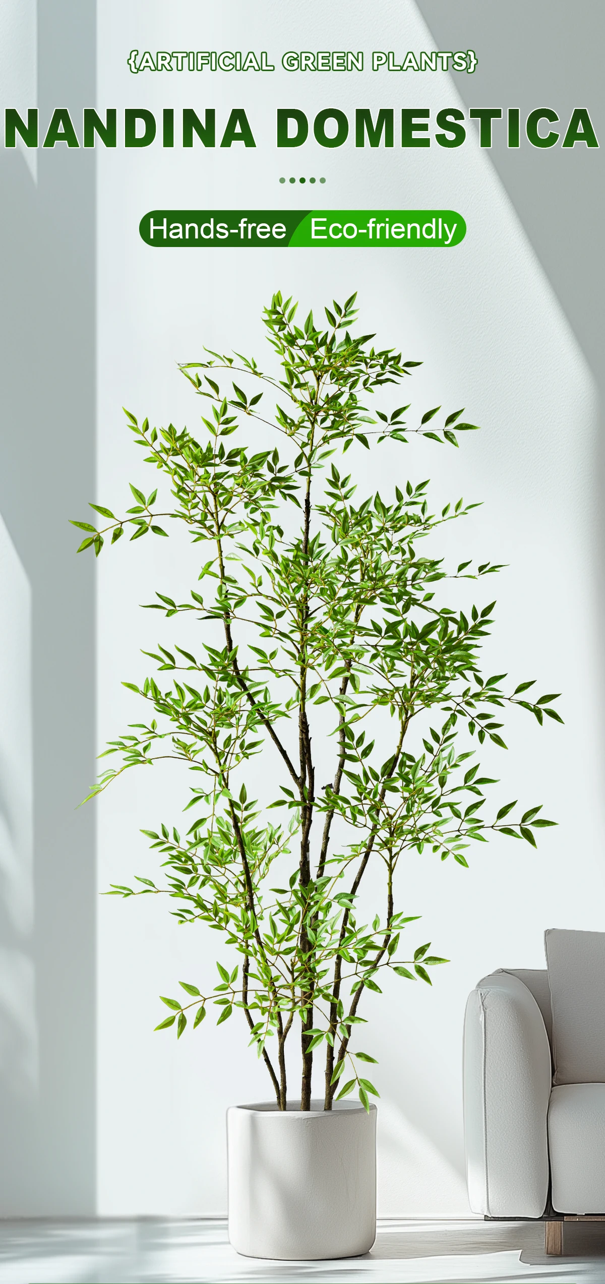 product nantian 6ft indoor large floor bamboo simulation potted faux tree plastic artificial plants for living room decoration birthday-2