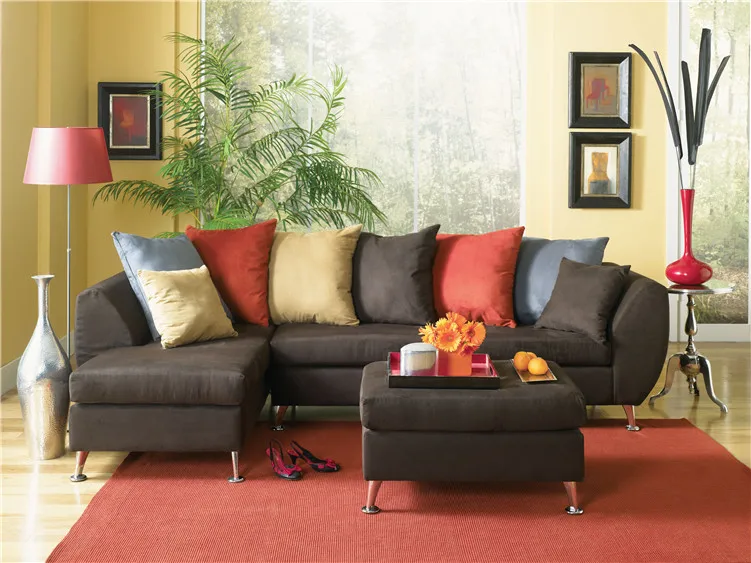 Чехол для дивана Простой Темно-Синий тканевый Двухместный L-образный чехол для дивана