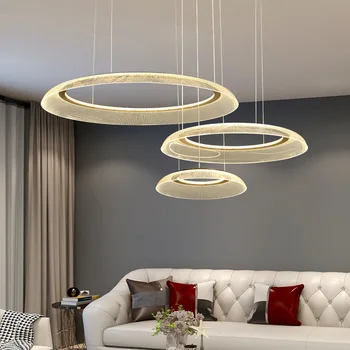 Villa pick empty living room  modern simple bedroom light luxury circle creative personality art restaurant designer chandelier