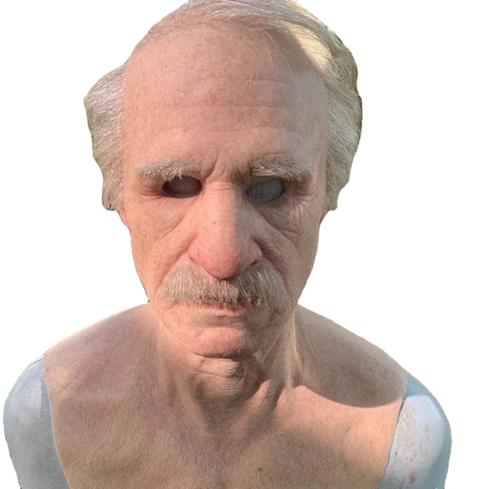 Halloween Bald Head Grandma Latex Mask Scary Horror Halloween Mask Full