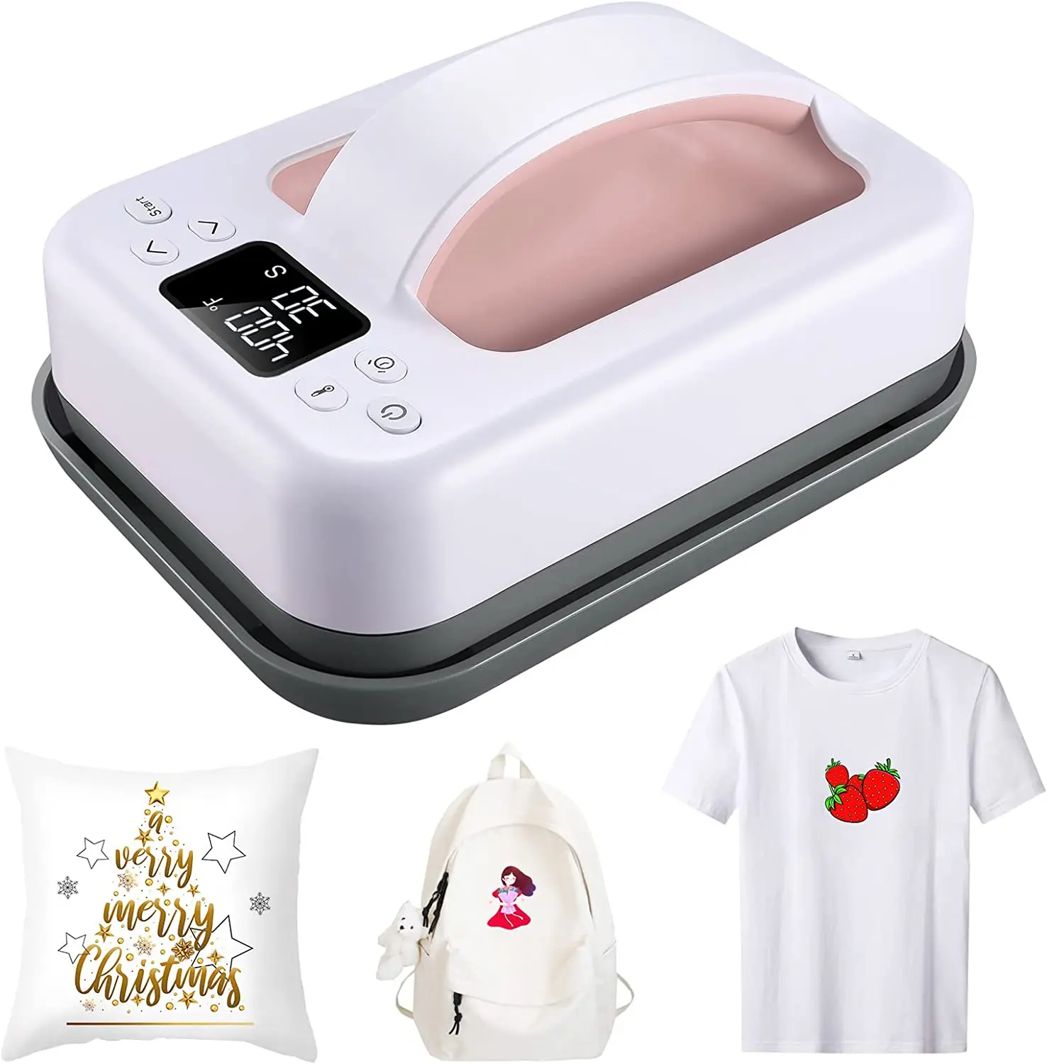 HP6 Pink Automatic Portable Heat Press Machine for T-Shirt