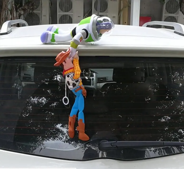 TCXW041314 Toy Story Woody Buzz Light year Car Dolls Plush Toys Outside Hang Toy Cute Auto Accessories Car Decoration Doll