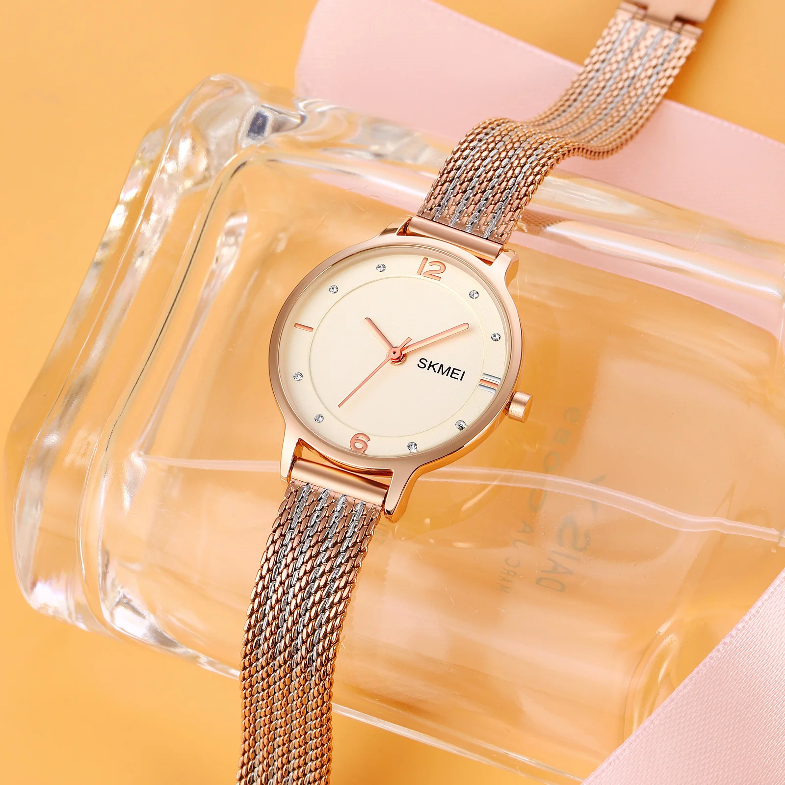 Rose Gold Cluse Armband Beige CLUSE Gold Black Triomphe Mesh Watch