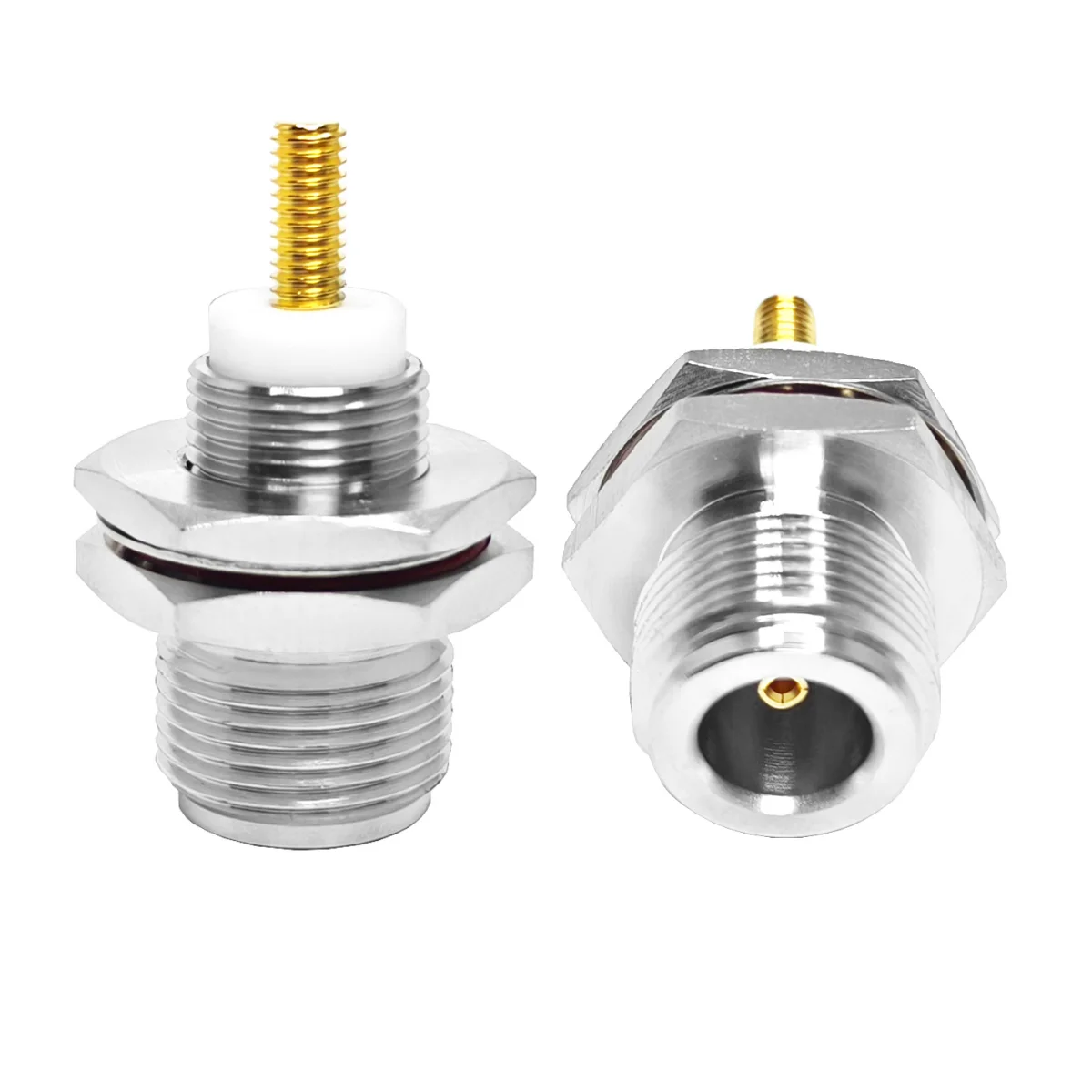 Factory Supply 50 Ohm N Type Female Hembra Jack with M4 Extended Thread Pin Crimp Bulkhead Panel Mount Connectors in Stock