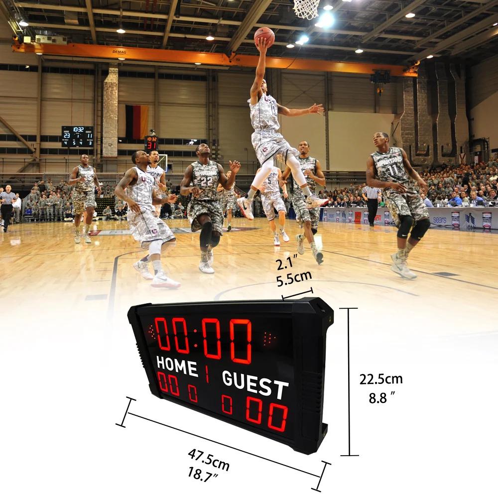 Basketball Scoreboard Electronic 24s Countdown Ball Game Remote Control Indoor Scoreboard