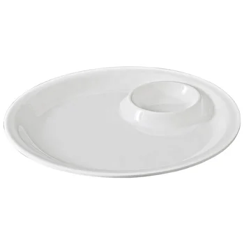 Dumpling Serving Dinnerware  10 Inch White Round Chip and Dip Melamine Dinner Plate