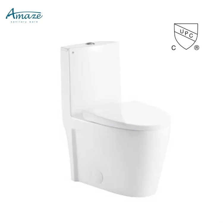 Black bathroom water closet UPC certified american style siphonic toilet bowl bathroom ceramic one piece toilet manufacture