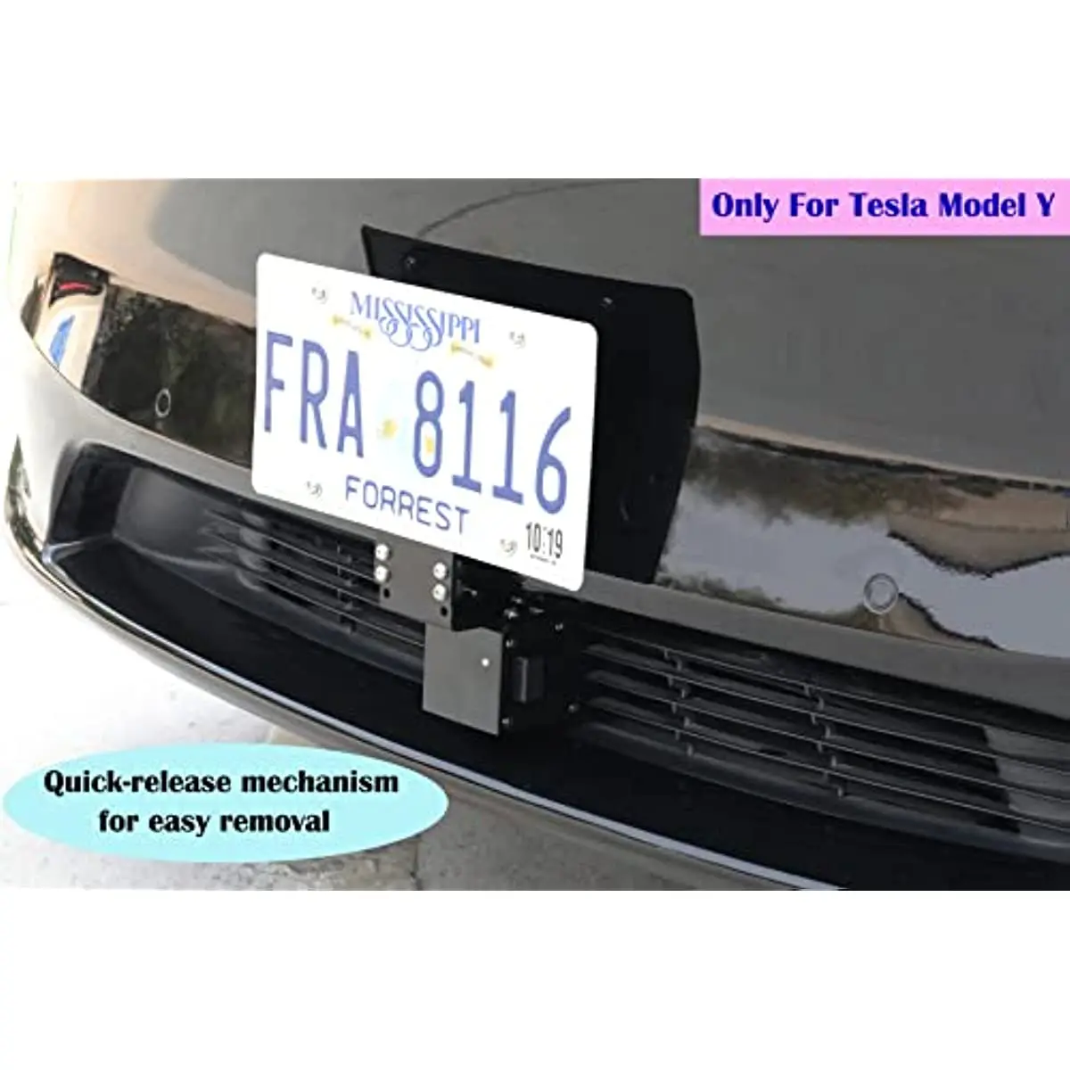 Removable Front License Plate Holder for Tesla Model Y - No