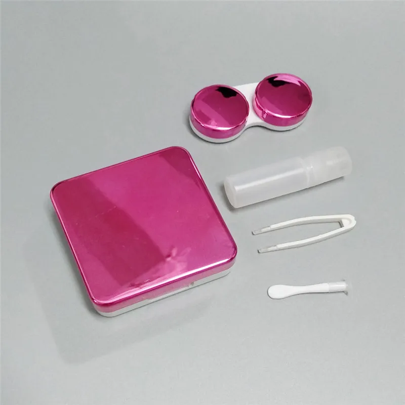 K1060 Cute Glossy Contact Lens Case Travel Glasses Lenses Box Unisex Eyes Care Kit Holder