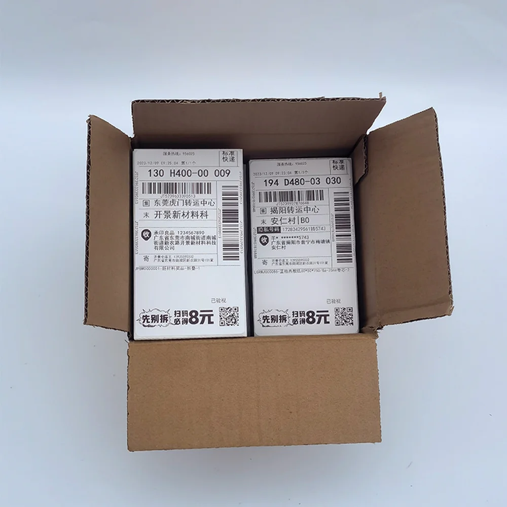 Custom Labels 3x5 Thermal Waybill Sticker Strong Glue White India 75x125 Shipping Label for Thermal Label Printer factory