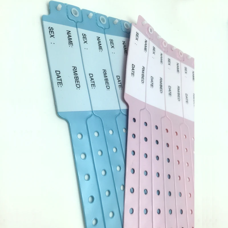 PVC Medical ID Bracelet and Vinyl Wristbands for Hospitals or Hospital Newborn Baby Identification