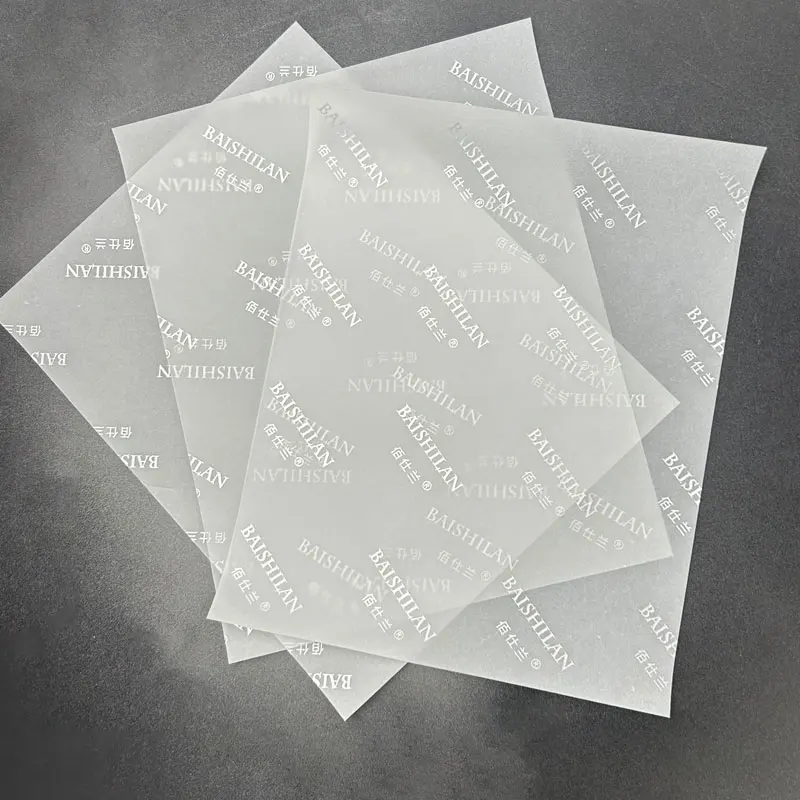 Low Moq Various Colors Custom White Vellum Paper With Silver Logo ...