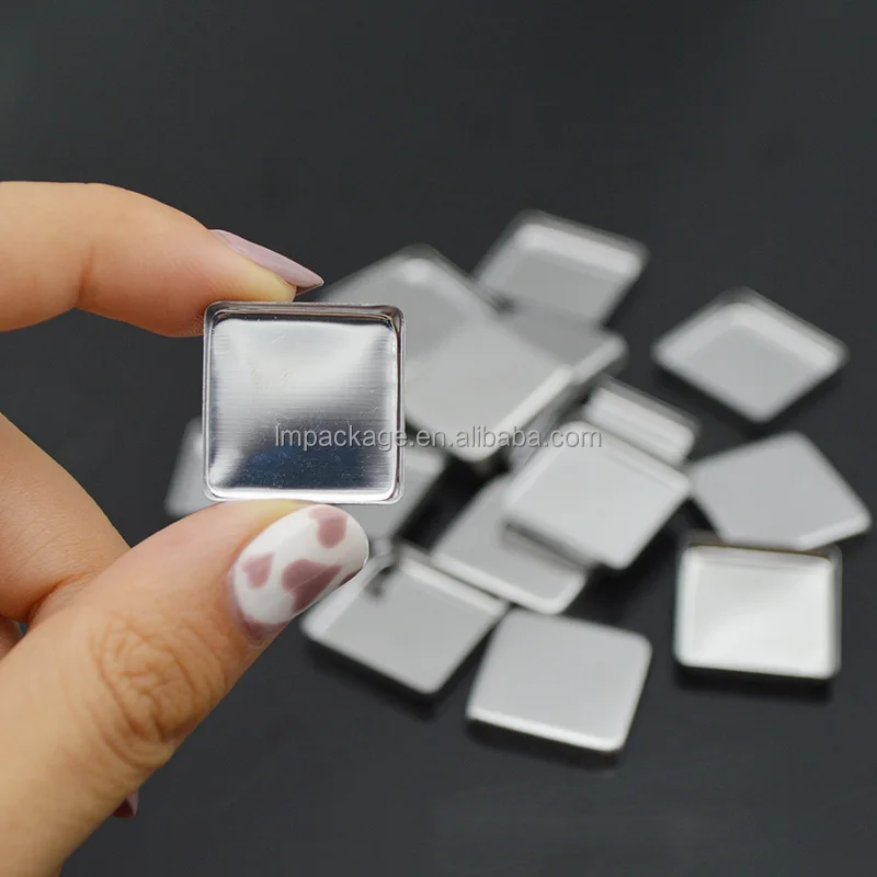 20mm Anti-rust Square Shape Empty Magnetic Cosmetics Metal Pans for Eye Shadow