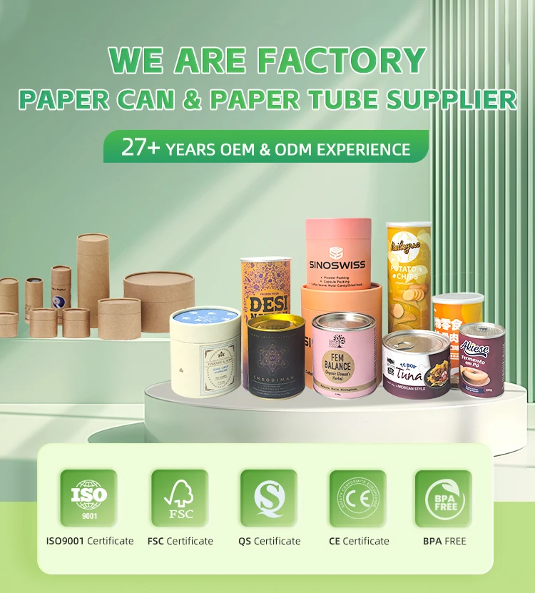 Custom Eco Friendly Carton Cylinder Kraft Paper Boxes