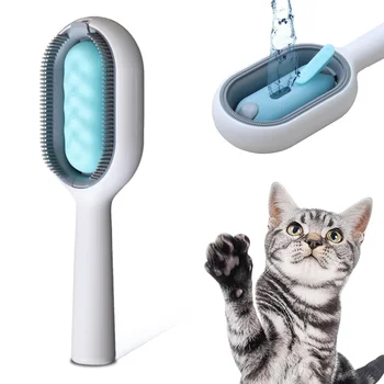 Pet Hair Removal Comb with Water Tank Wet Brush Shedding Grooming Pet Hair Removal Tool Sticky Brush