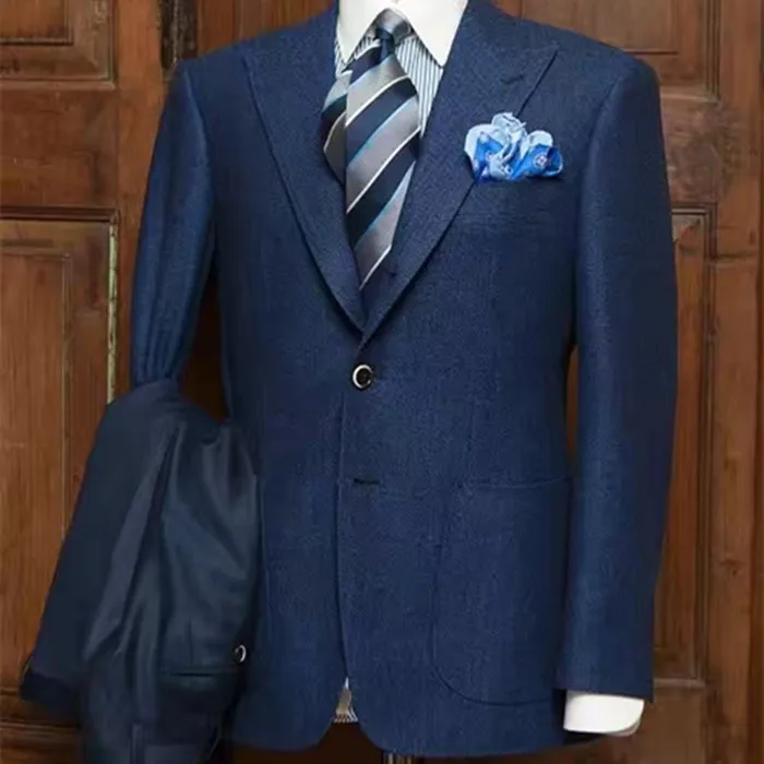 Best Quality Men's Single-breasted Woolen Suit Custom Office Uniform Design With Plus Size Feature Fashionable Coat And Pant