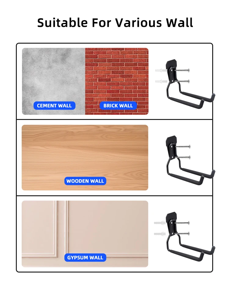 Utility Storage Hooks Metal High Load Bearing Durable Easy Install Spray Coated for Kitchen Office Garage Gym Outdoor factory