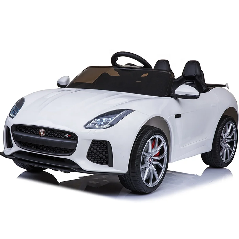 電動自動車　子供用　ジャガー　ホワイト色　対象年齢2〜7歳 ライセンス付き Jaguar F-type SVR コンバーチブル 電動カー 2-7歳向け