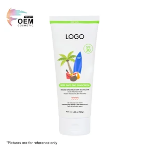 Organic Long-Lasting Reef-Safe Formulas Broad Spectrum Waterpoof Lightweight Mineral Spf 30 Sun Cream Lotion with Zinc Oxide