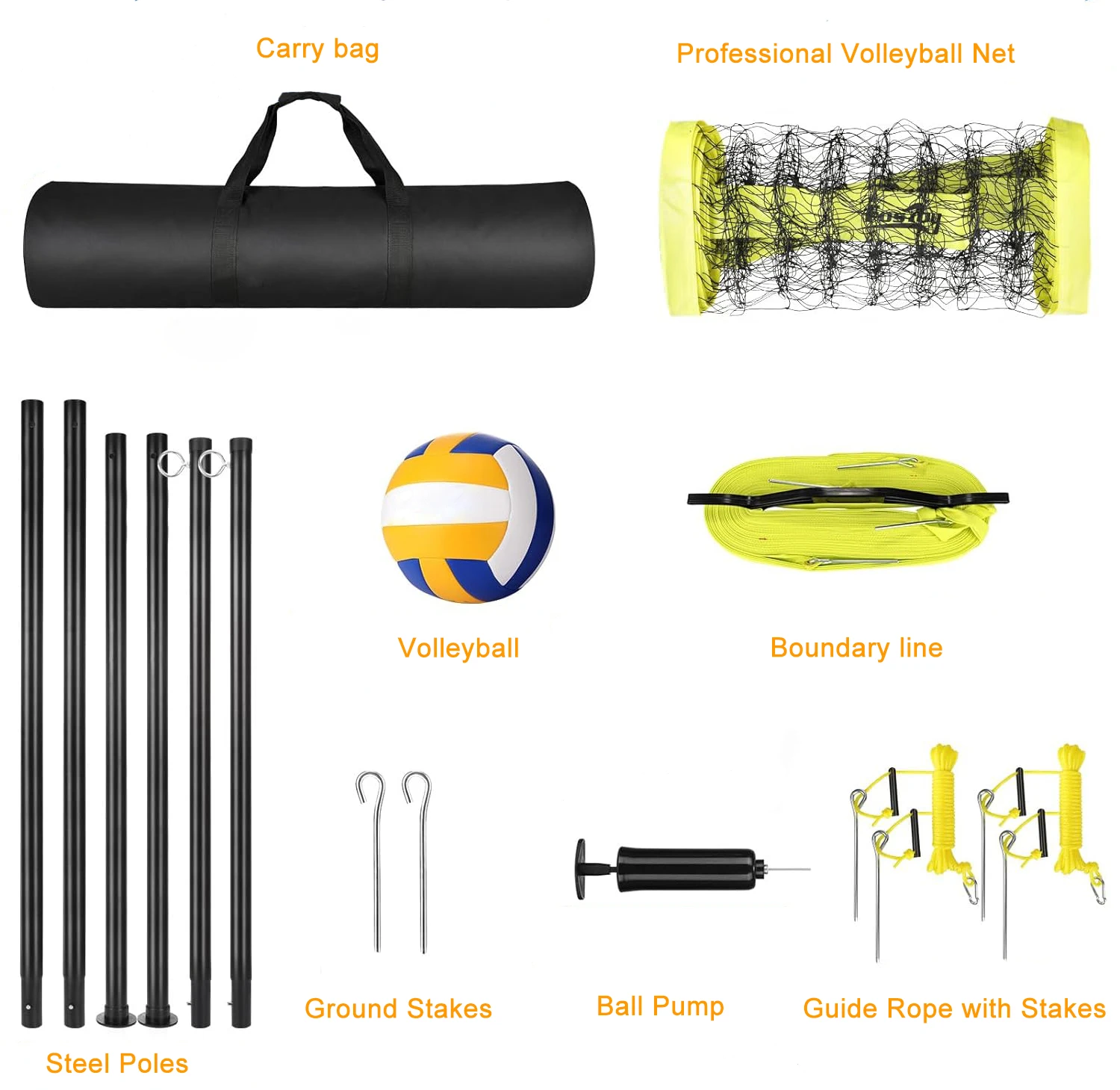 Volleyball Net Outdoor,Portable Professional Volleyball Set With