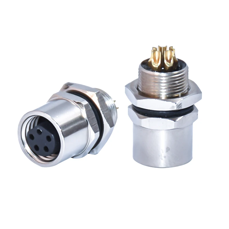 Straight Orientation M8 Waterproof Connector Brass Alloy PA66 GF B Code