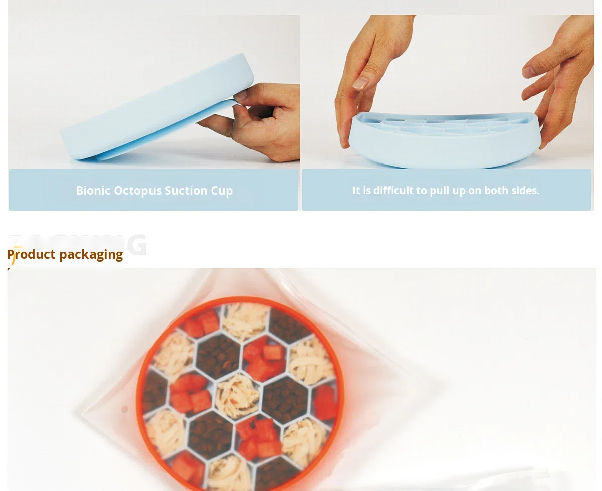 Pet Slow Feeding Bowl, Dog Anti-Choking Single Bowl, Non-Slip Silicone Suction Cup Honeycomb Slow Feeding Dog Bowl Food Plate factory