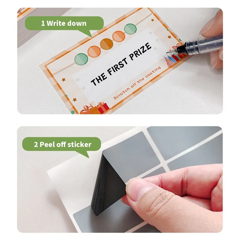 Golden QR Code Verification Security Label Sticker Printing with Black Scratch off Layer
