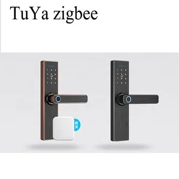 Tuya Wifi Qr Code Handle Electronic Digital Biometric Fingerprint Smart Door Lock