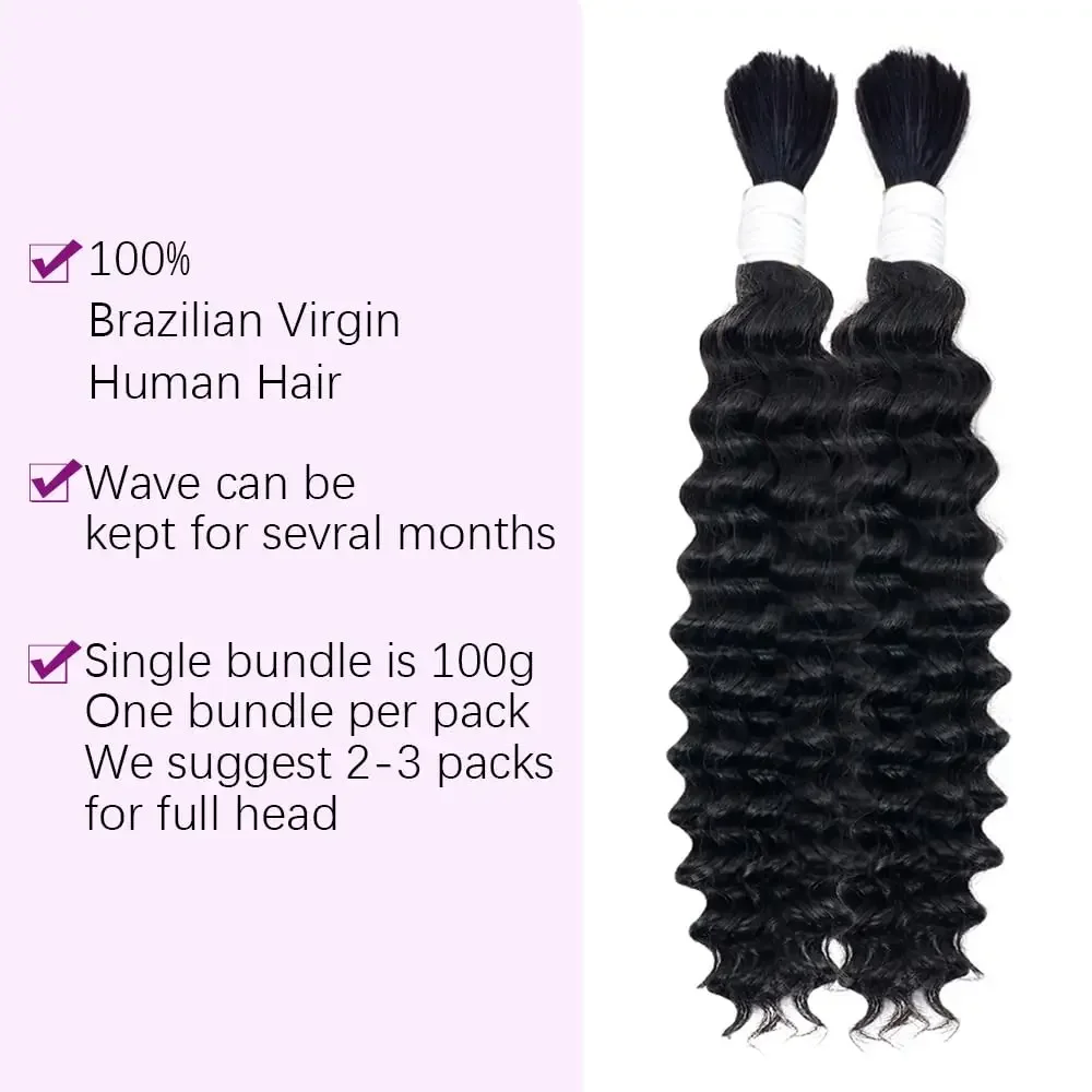 Deep Wave Bulk Hair Human Hair For Braiding Deep Curly Bulk Hair Extensions For Braids Bulk Hair Bundles No Weft Wholesale_voghion.com