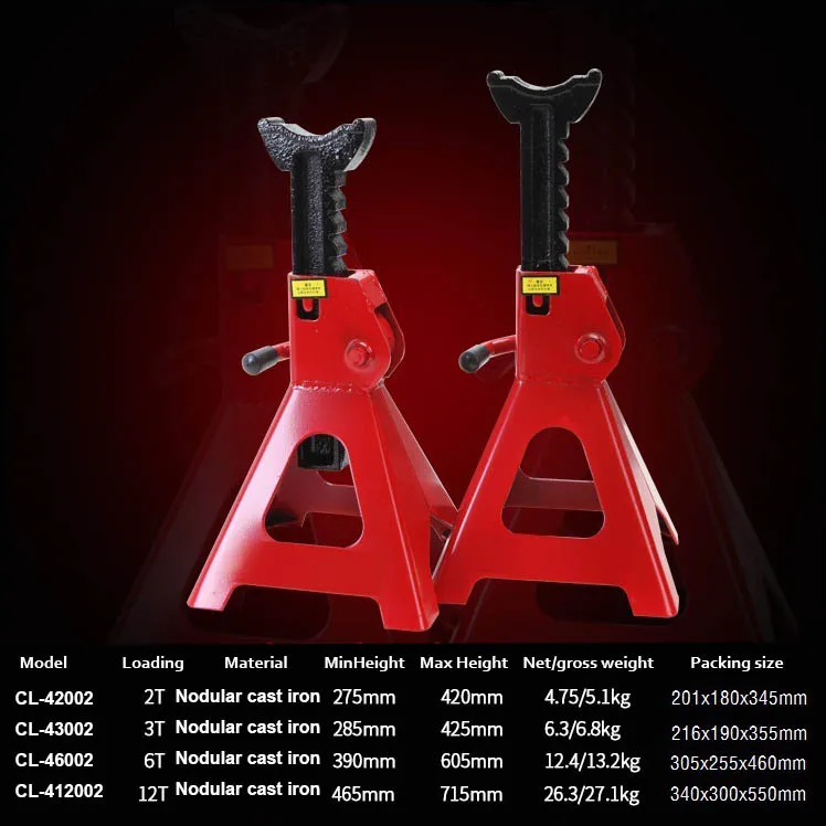 Auto Car Steel Jack Stands With 3 Ton 6 Ton 12 Ton Capacity Trailer